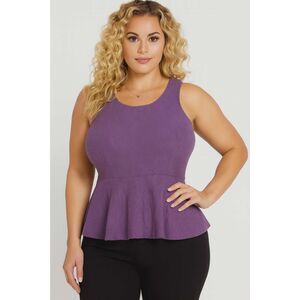 Free People Purple Peplum Tank Top Embroidered Women's WOMAN'S Size Small